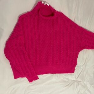 Hot Pink super soft crop sweater